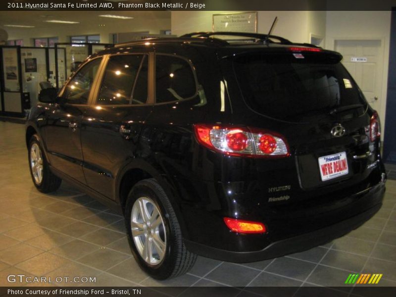 Phantom Black Metallic / Beige 2011 Hyundai Santa Fe Limited AWD