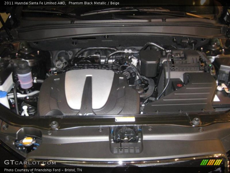 Phantom Black Metallic / Beige 2011 Hyundai Santa Fe Limited AWD