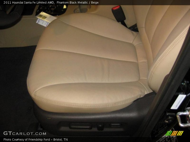Phantom Black Metallic / Beige 2011 Hyundai Santa Fe Limited AWD