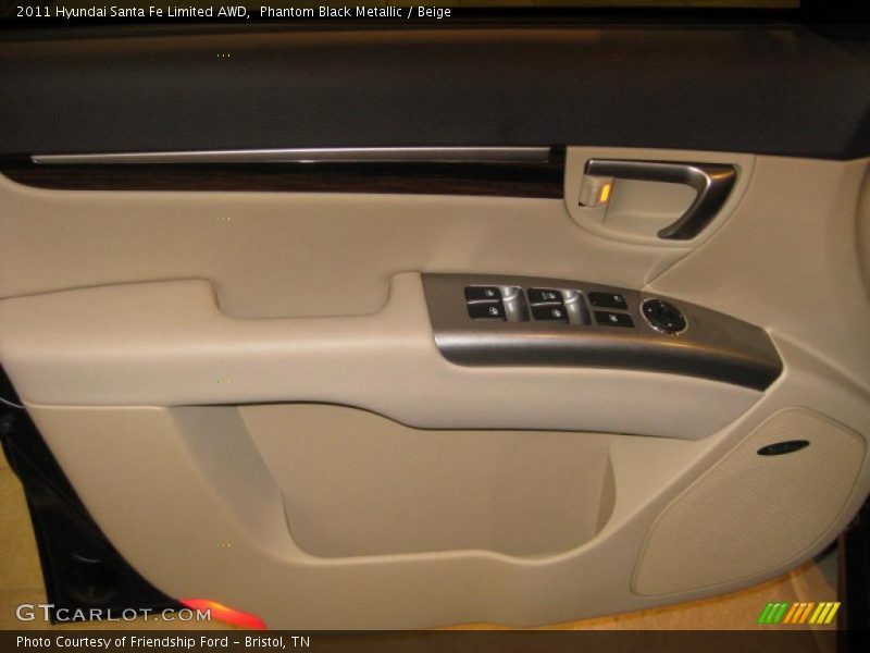 Phantom Black Metallic / Beige 2011 Hyundai Santa Fe Limited AWD