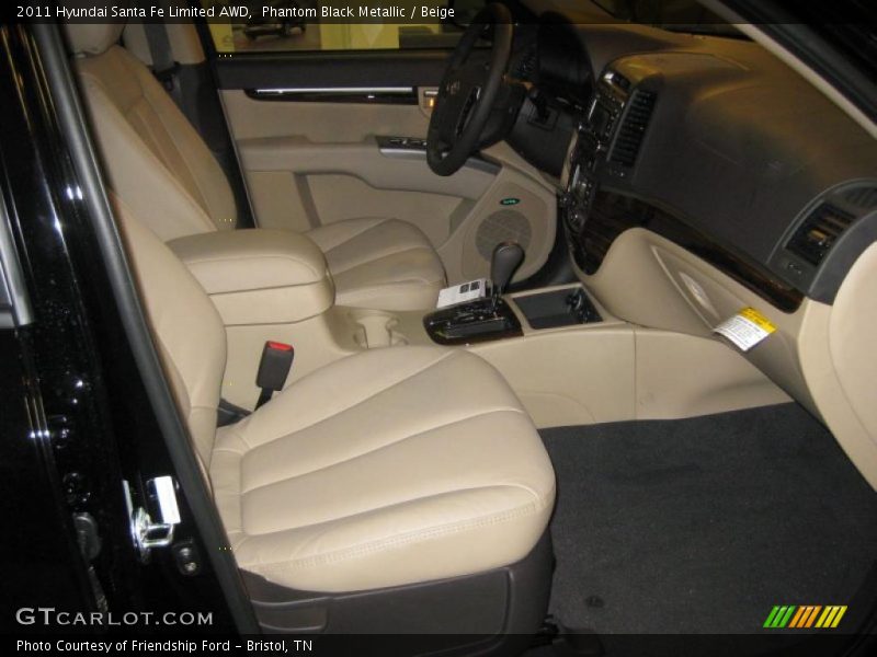 Phantom Black Metallic / Beige 2011 Hyundai Santa Fe Limited AWD