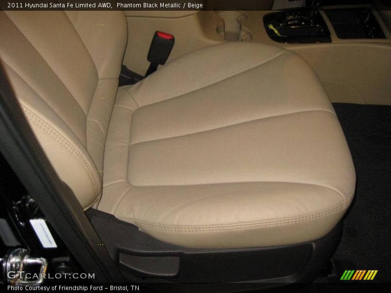 Phantom Black Metallic / Beige 2011 Hyundai Santa Fe Limited AWD