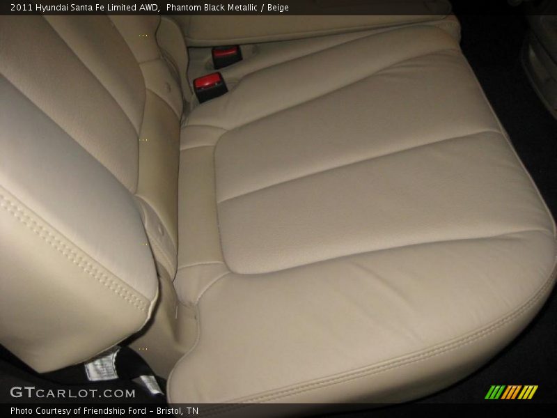 Phantom Black Metallic / Beige 2011 Hyundai Santa Fe Limited AWD