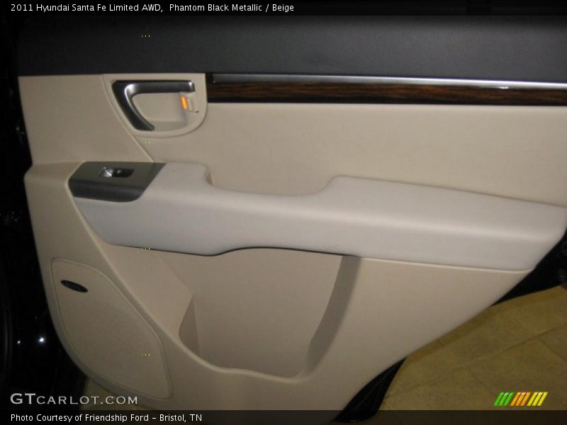 Phantom Black Metallic / Beige 2011 Hyundai Santa Fe Limited AWD