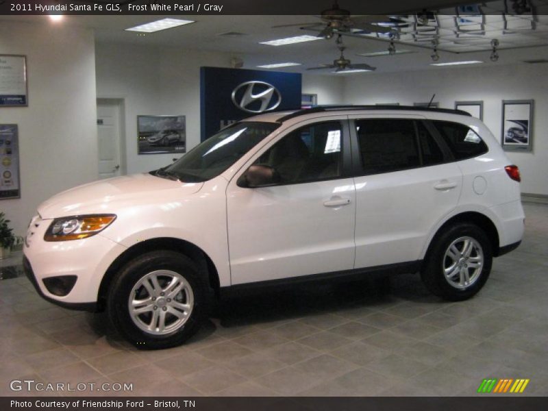 Frost White Pearl / Gray 2011 Hyundai Santa Fe GLS