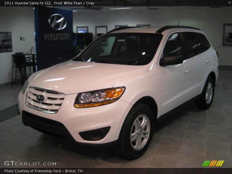 Frost White Pearl / Gray 2011 Hyundai Santa Fe GLS