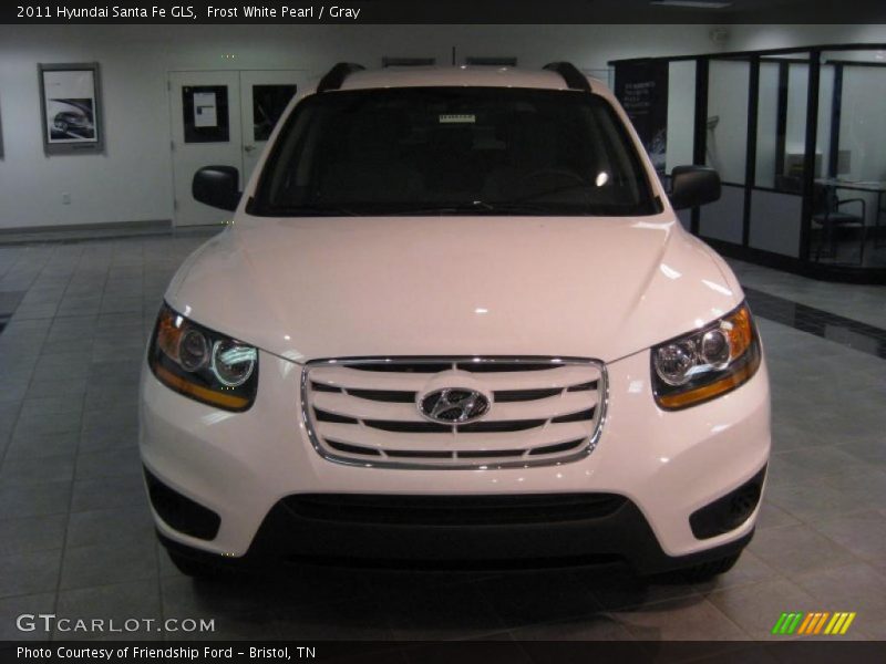 Frost White Pearl / Gray 2011 Hyundai Santa Fe GLS