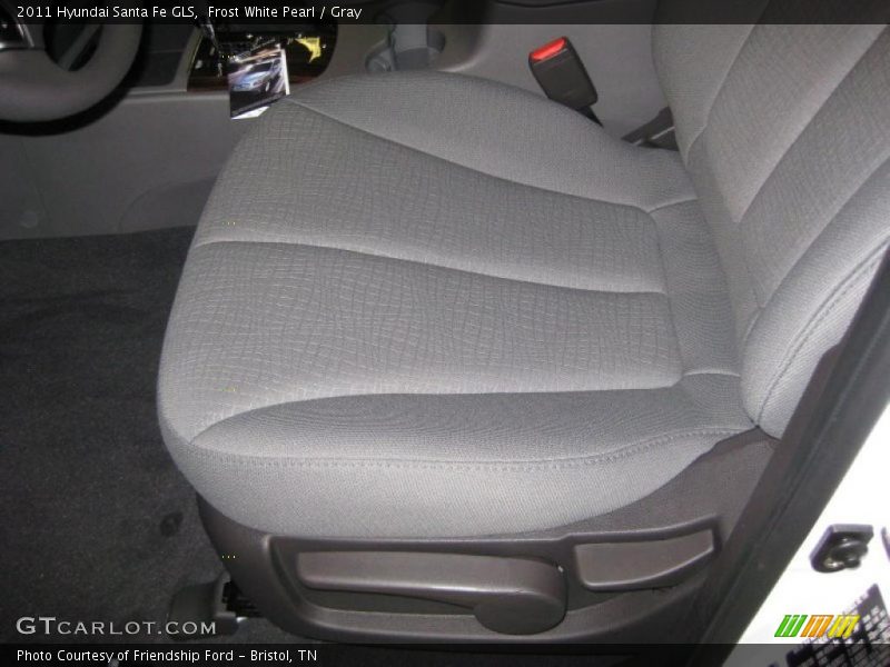 Frost White Pearl / Gray 2011 Hyundai Santa Fe GLS