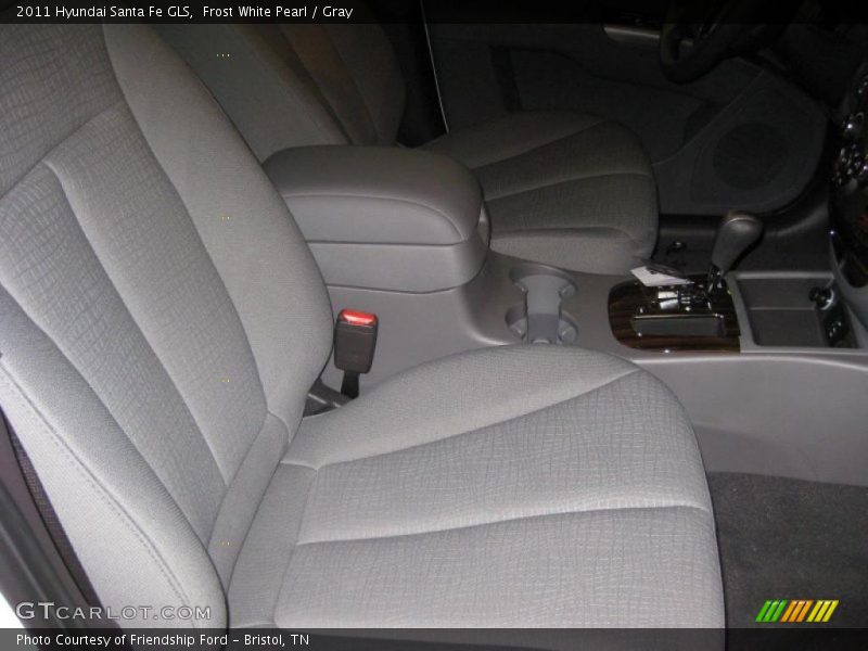 Frost White Pearl / Gray 2011 Hyundai Santa Fe GLS