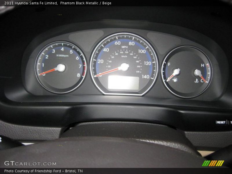 Phantom Black Metallic / Beige 2011 Hyundai Santa Fe Limited