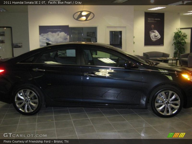 Pacific Blue Pearl / Gray 2011 Hyundai Sonata SE 2.0T