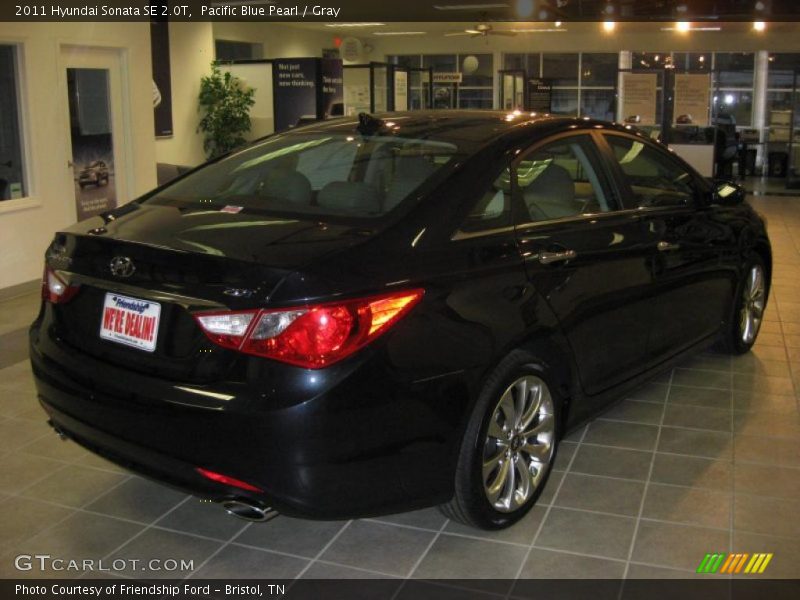 Pacific Blue Pearl / Gray 2011 Hyundai Sonata SE 2.0T