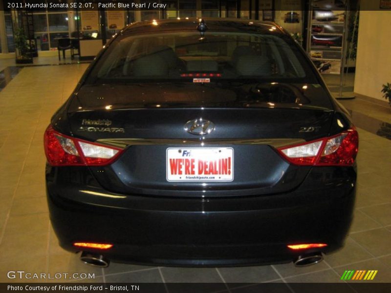 Pacific Blue Pearl / Gray 2011 Hyundai Sonata SE 2.0T