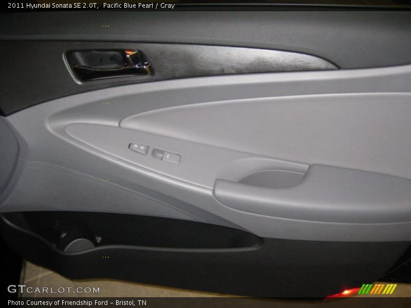Pacific Blue Pearl / Gray 2011 Hyundai Sonata SE 2.0T