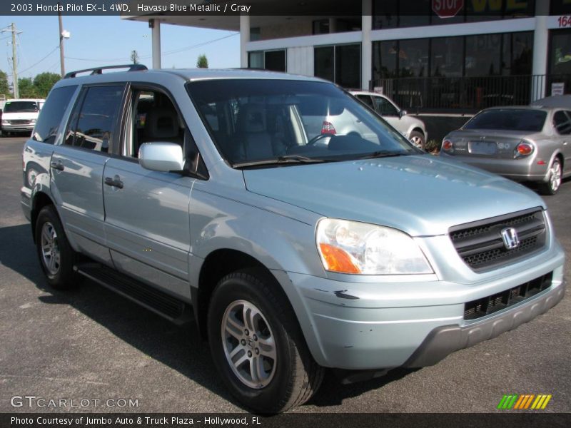 Havasu Blue Metallic / Gray 2003 Honda Pilot EX-L 4WD