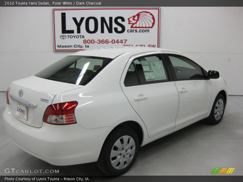 Polar White / Dark Charcoal 2010 Toyota Yaris Sedan