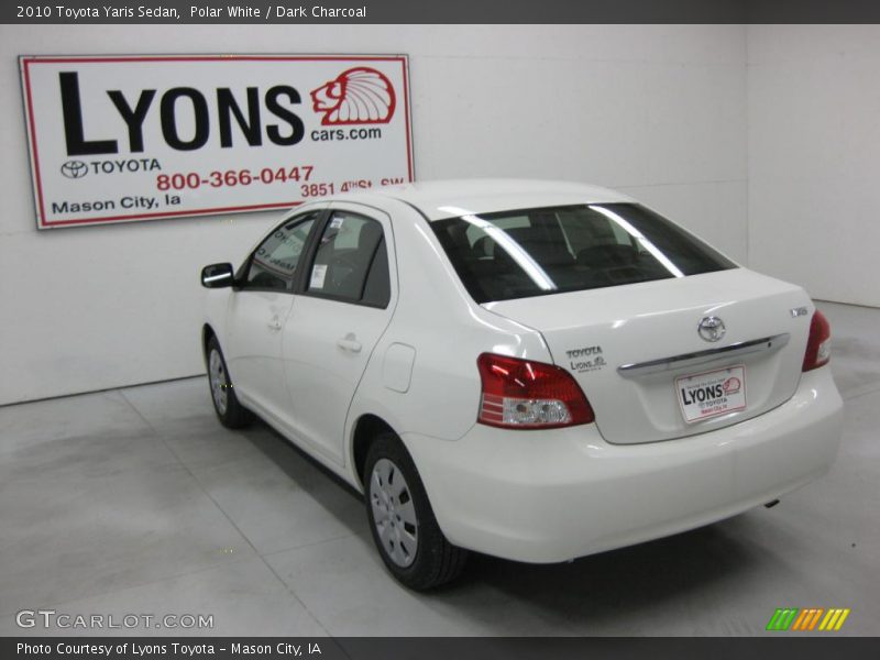 Polar White / Dark Charcoal 2010 Toyota Yaris Sedan