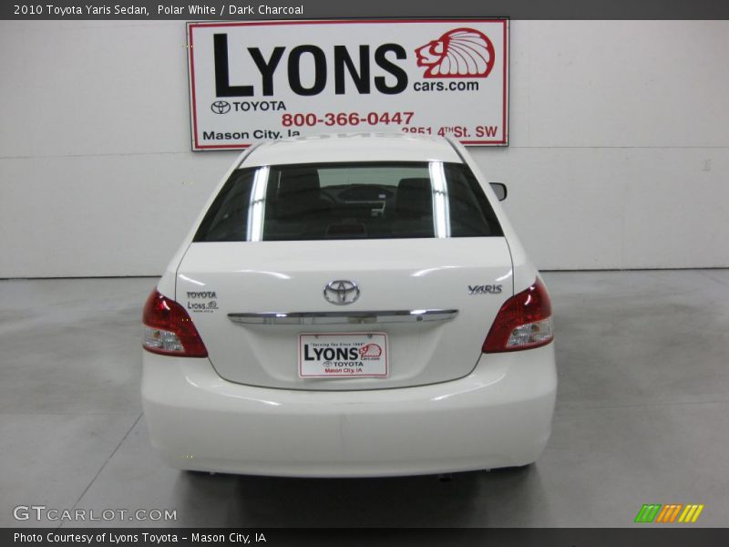 Polar White / Dark Charcoal 2010 Toyota Yaris Sedan