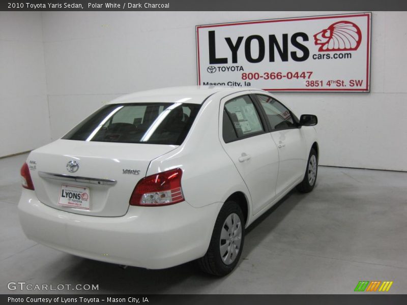 Polar White / Dark Charcoal 2010 Toyota Yaris Sedan