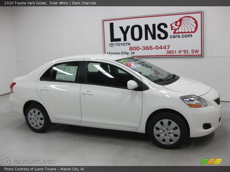 Polar White / Dark Charcoal 2010 Toyota Yaris Sedan