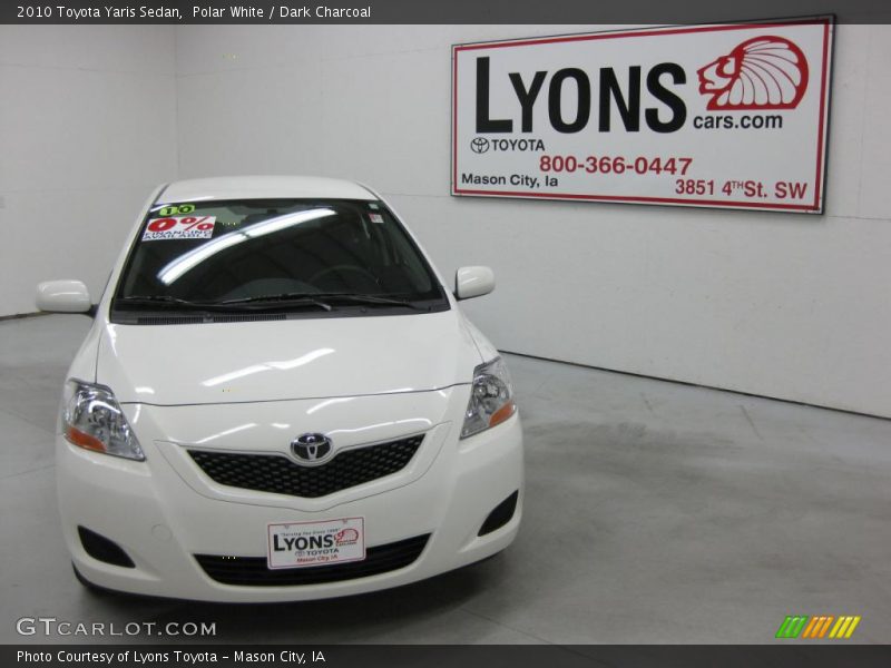 Polar White / Dark Charcoal 2010 Toyota Yaris Sedan