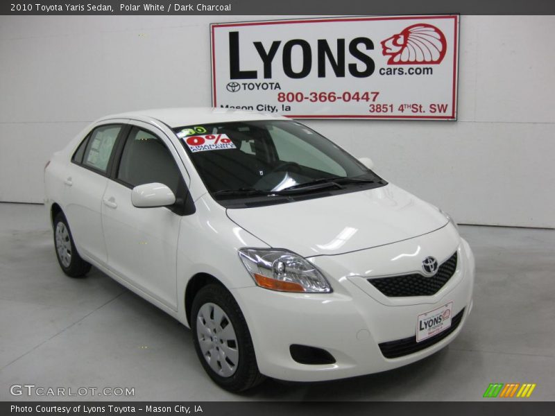 Polar White / Dark Charcoal 2010 Toyota Yaris Sedan