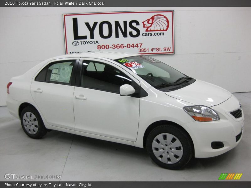 Polar White / Dark Charcoal 2010 Toyota Yaris Sedan