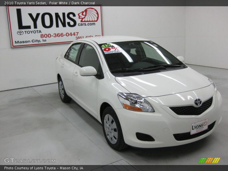 Polar White / Dark Charcoal 2010 Toyota Yaris Sedan