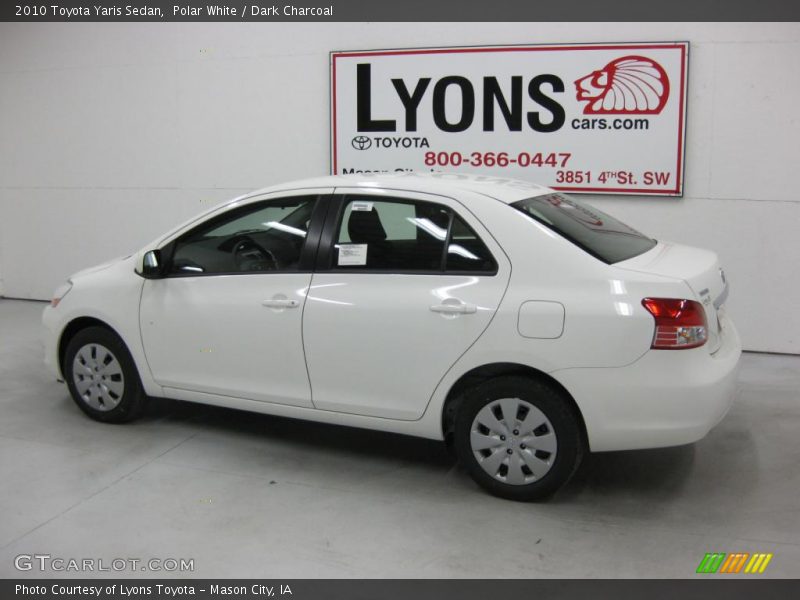 Polar White / Dark Charcoal 2010 Toyota Yaris Sedan