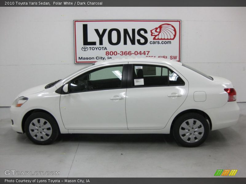 Polar White / Dark Charcoal 2010 Toyota Yaris Sedan
