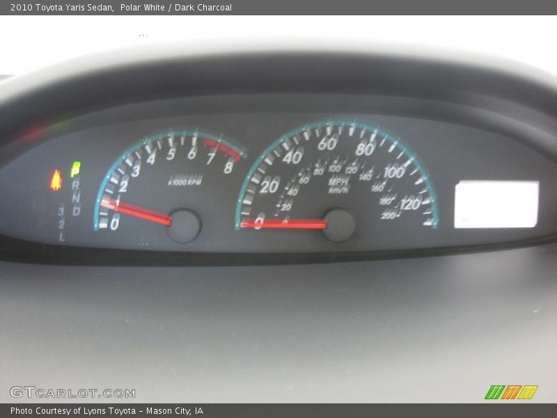 Polar White / Dark Charcoal 2010 Toyota Yaris Sedan