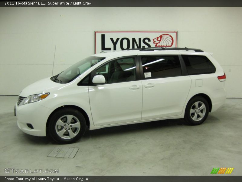 Super White / Light Gray 2011 Toyota Sienna LE