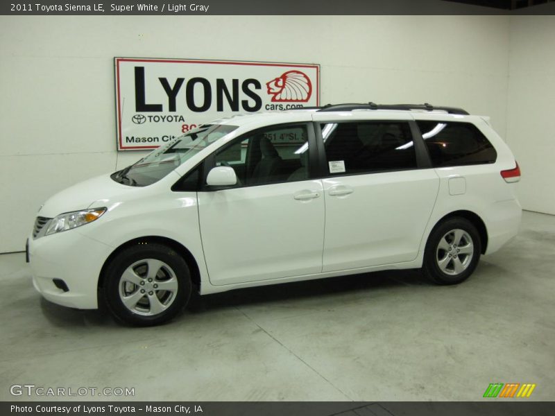 Super White / Light Gray 2011 Toyota Sienna LE