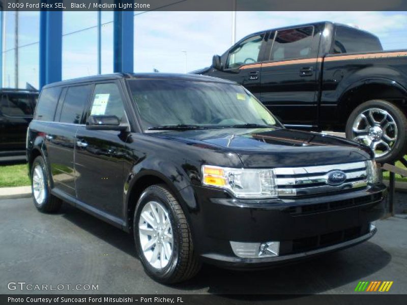 Black / Medium Light Stone 2009 Ford Flex SEL