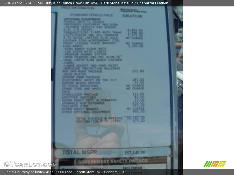 Dark Stone Metallic / Chaparral Leather 2009 Ford F250 Super Duty King Ranch Crew Cab 4x4