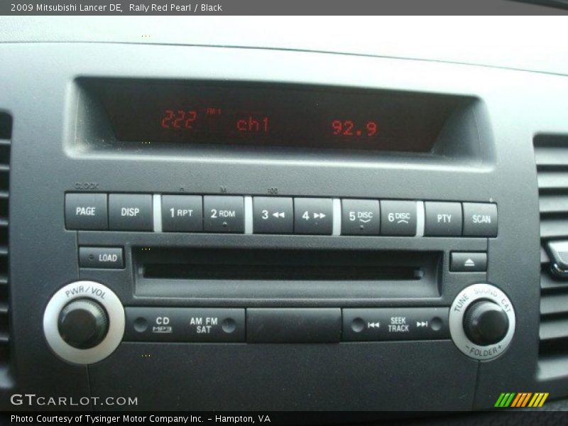 Rally Red Pearl / Black 2009 Mitsubishi Lancer DE