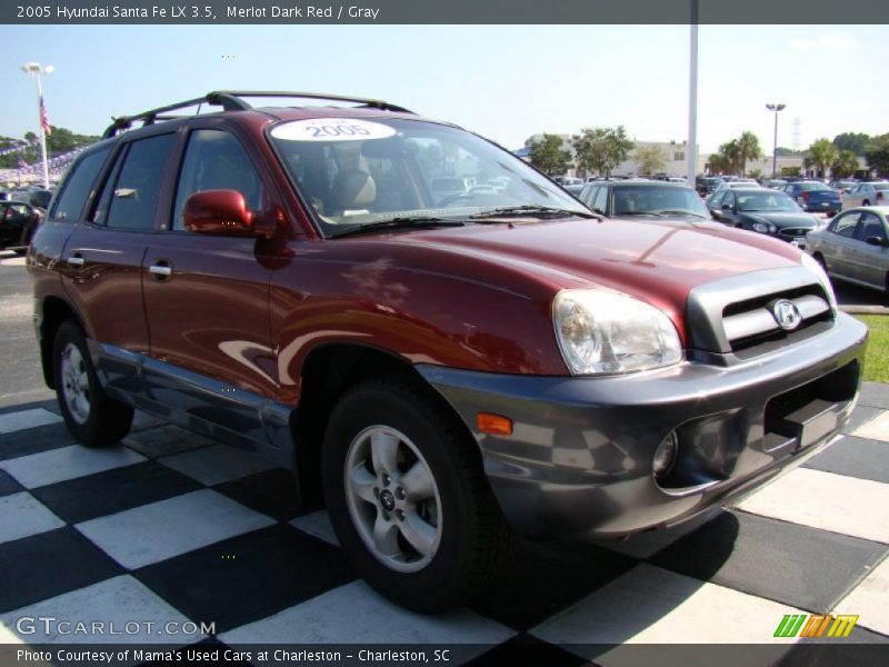 Merlot Dark Red / Gray 2005 Hyundai Santa Fe LX 3.5
