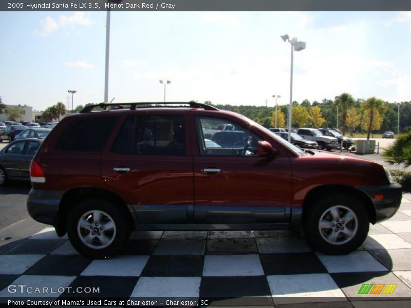 Merlot Dark Red / Gray 2005 Hyundai Santa Fe LX 3.5