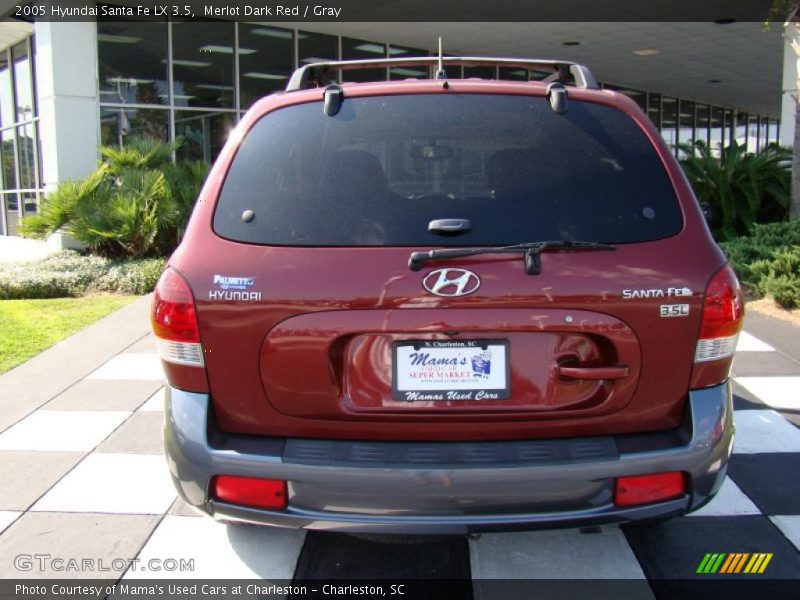 Merlot Dark Red / Gray 2005 Hyundai Santa Fe LX 3.5