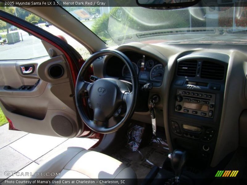 Merlot Dark Red / Gray 2005 Hyundai Santa Fe LX 3.5