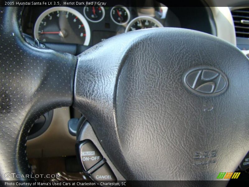 Merlot Dark Red / Gray 2005 Hyundai Santa Fe LX 3.5