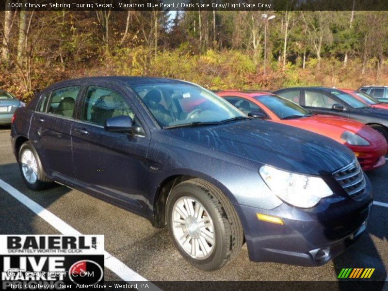 Marathon Blue Pearl / Dark Slate Gray/Light Slate Gray 2008 Chrysler Sebring Touring Sedan