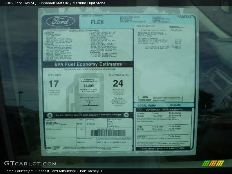 Cinnamon Metallic / Medium Light Stone 2009 Ford Flex SE