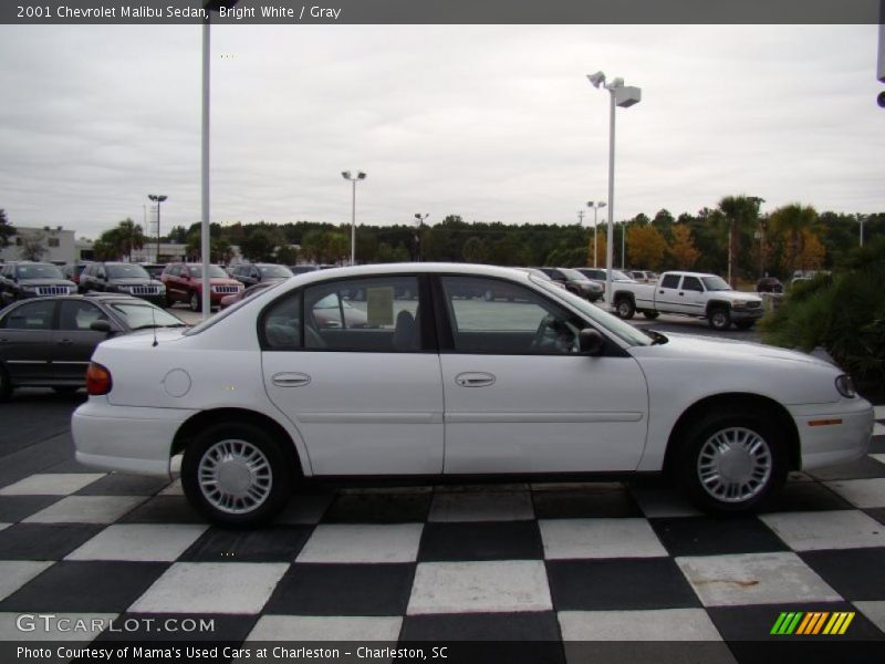 Bright White / Gray 2001 Chevrolet Malibu Sedan