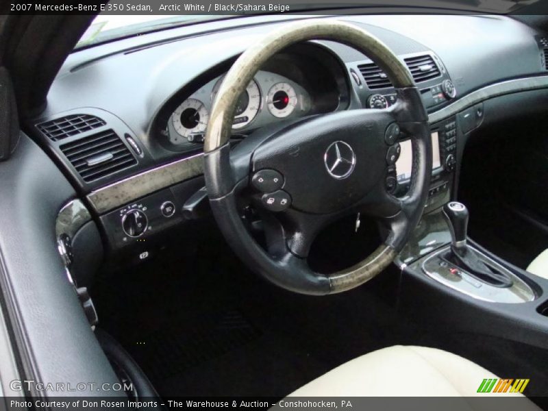 Arctic White / Black/Sahara Beige 2007 Mercedes-Benz E 350 Sedan