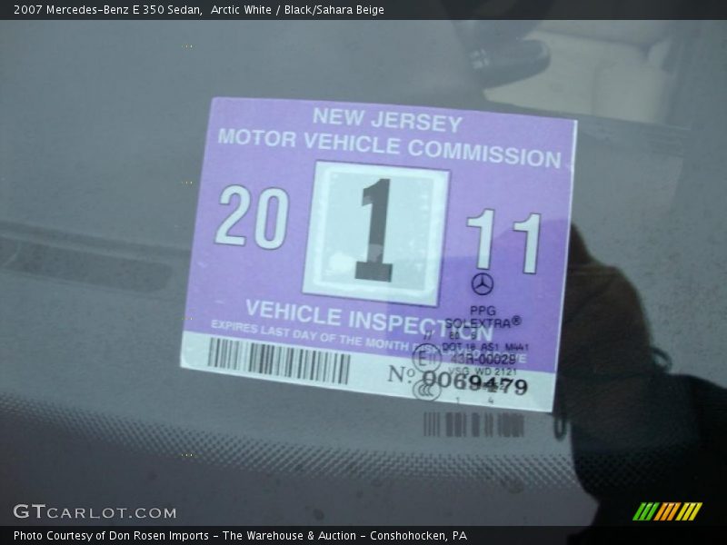 Arctic White / Black/Sahara Beige 2007 Mercedes-Benz E 350 Sedan