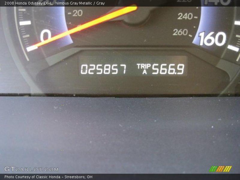 Nimbus Gray Metallic / Gray 2008 Honda Odyssey EX-L