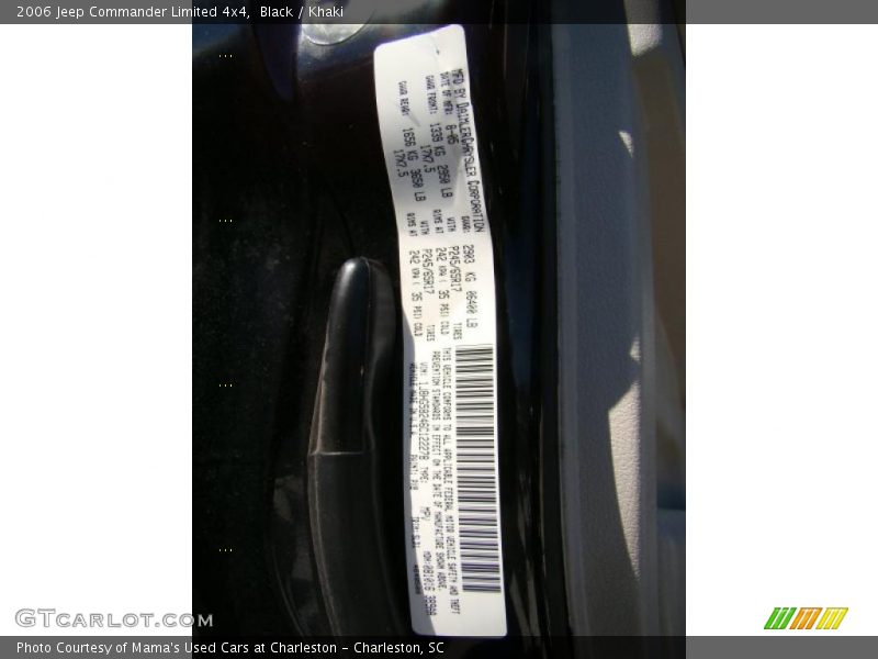 Black / Khaki 2006 Jeep Commander Limited 4x4