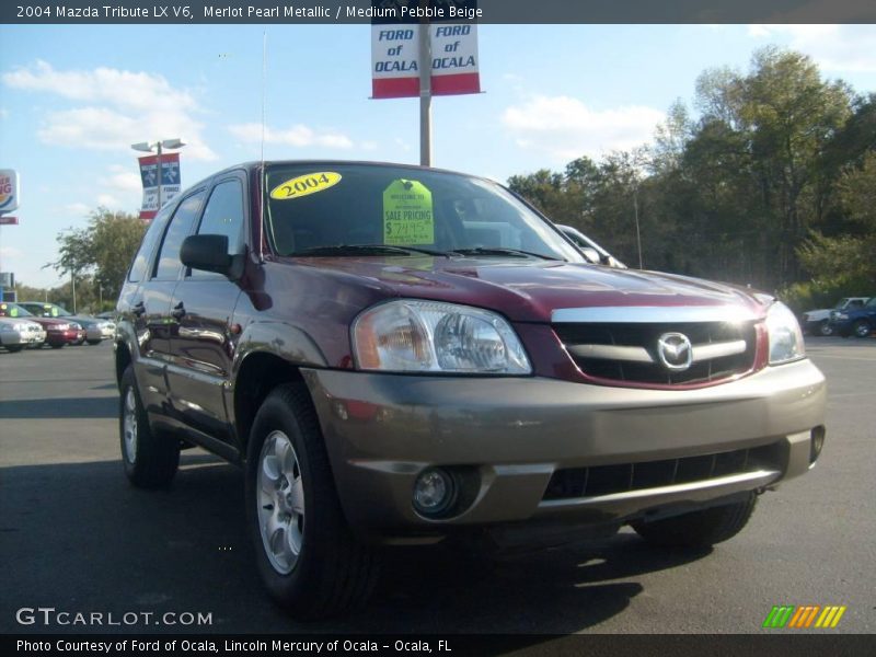 Merlot Pearl Metallic / Medium Pebble Beige 2004 Mazda Tribute LX V6