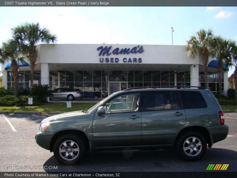 Oasis Green Pearl / Ivory Beige 2007 Toyota Highlander V6